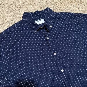 Old Navy Men's Navy‎ Blue Polka Dot Shirt Size XL